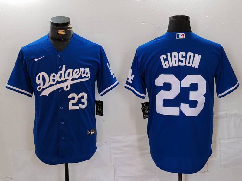 Men Los Angeles Dodgers #23 Gibson Blue Nike Game 2024 MLB Jersey style 4->chicago bears->NFL Jersey